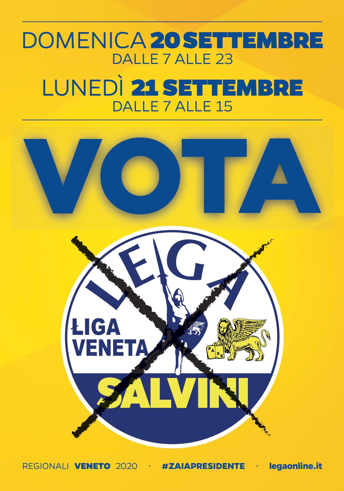 Domenica 20 settembre dalle 7 alle 23 e lunedì 21 settembre dalle 7 alle 15 VOTA LEGA! #ZAIAPRESIDENTE Domenica 20 settembre dalle 7 alle 23 e lunedì 21 settembre dalle 7 alle 15 VOTA LEGA! #ZAIAPRESIDENTE