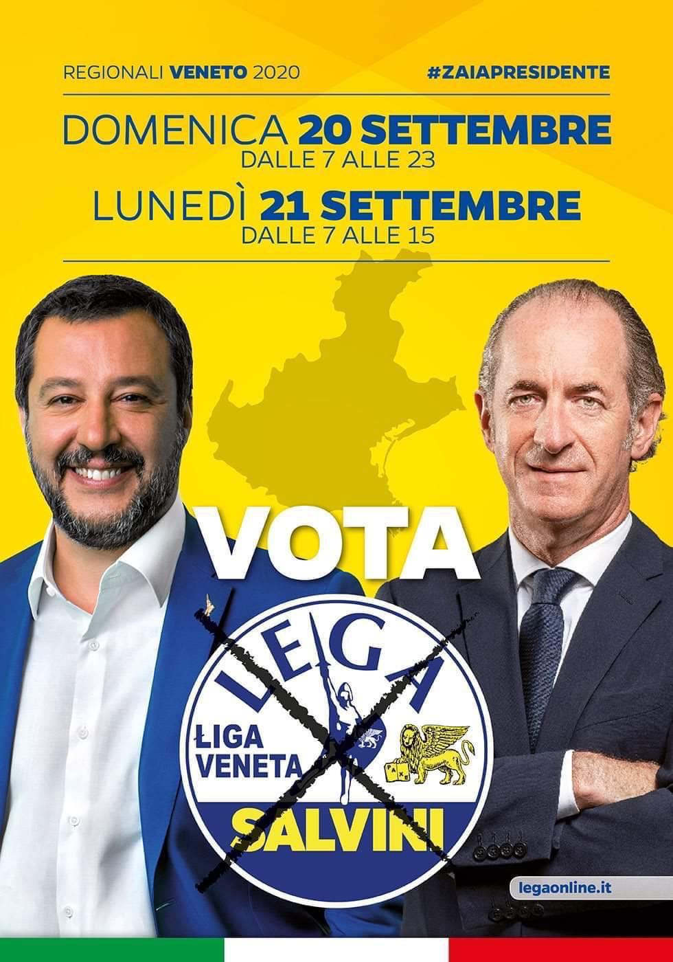 Domenica 20 settembre dalle 7 alle 23 e lunedì 21 settembre dalle 7 alle 15 VOTA LEGA! #ZAIAPRESIDENTE Domenica 20 settembre dalle 7 alle 23 e lunedì 21 settembre dalle 7 alle 15 VOTA LEGA! #ZAIAPRESIDENTE