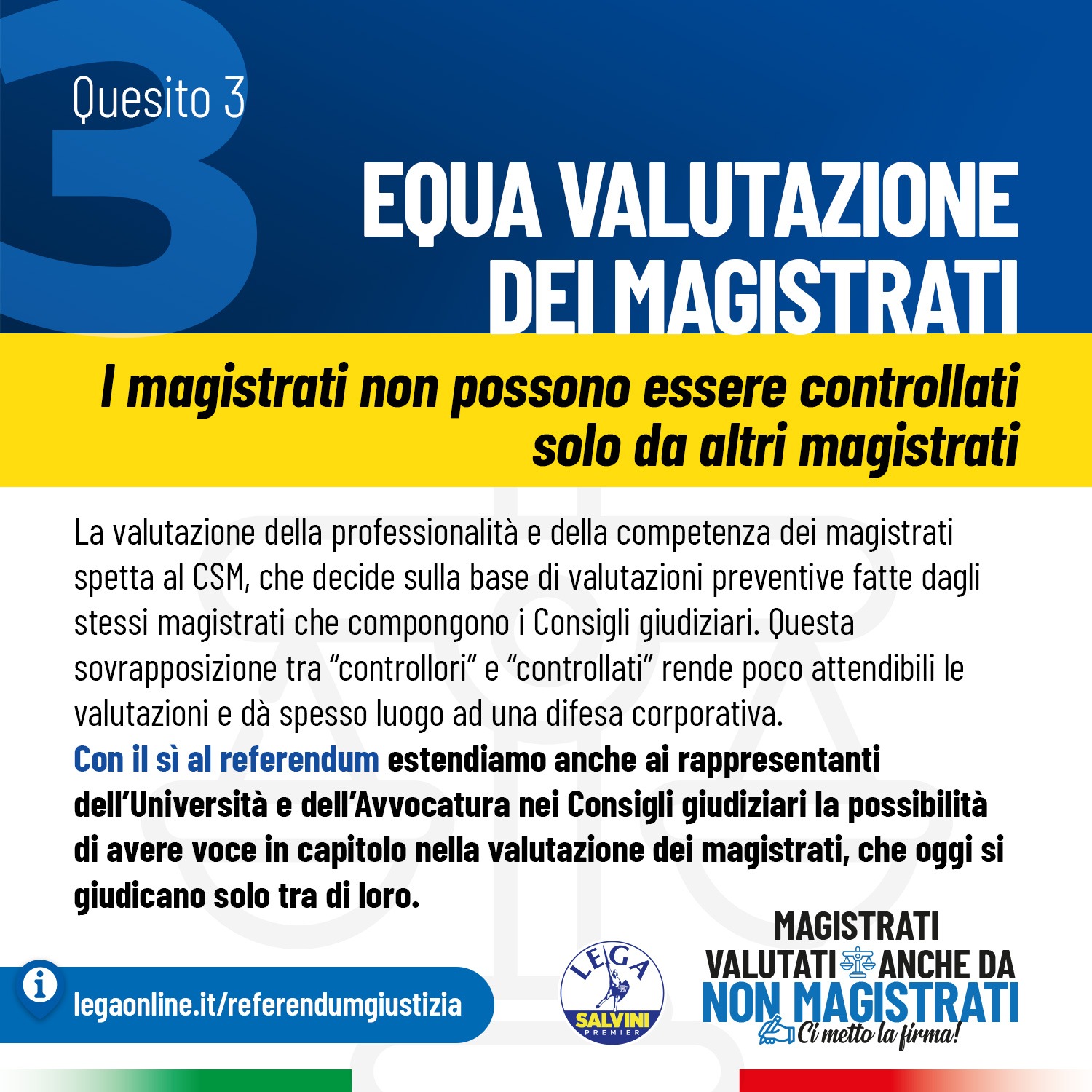 QUESITO 3 - EQUA VALUTAZIONE DEI MAGISTRATI QUESITO 3 - EQUA VALUTAZIONE DEI MAGISTRATI