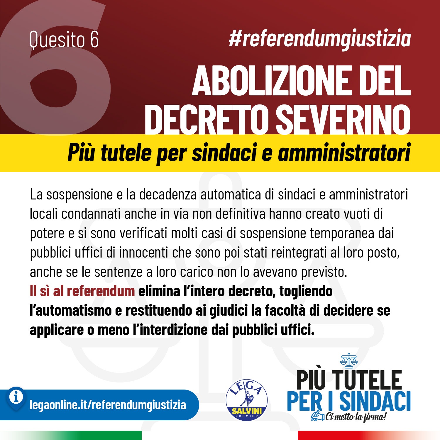 QUESITO 6 - ABOLIZIONE DECRETO SEVERINO QUESITO 6 - ABOLIZIONE DECRETO SEVERINO