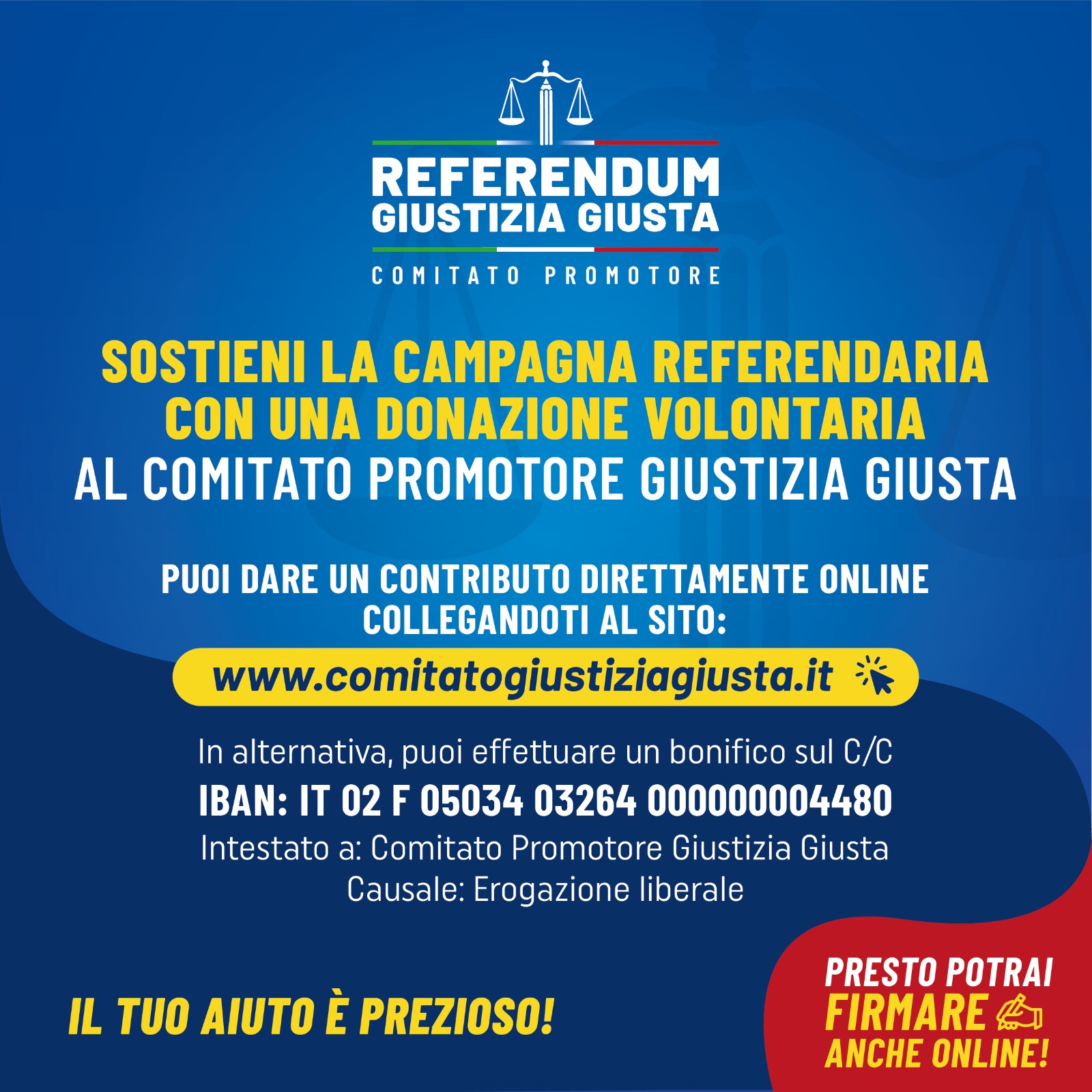 Sostieni il Comitato promotore dei referendum con una donazione volontaria